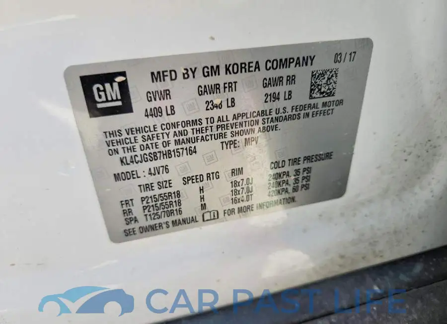 KL4CJGSB7HB157164# 12