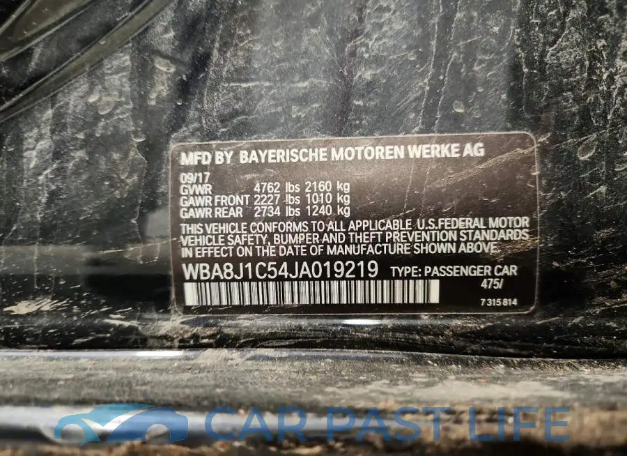 WBA8J1C54JA019219# 13
