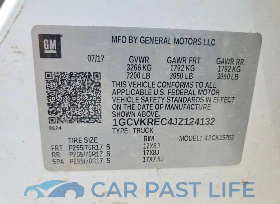 1GCVKREC4JZ124132# 12
