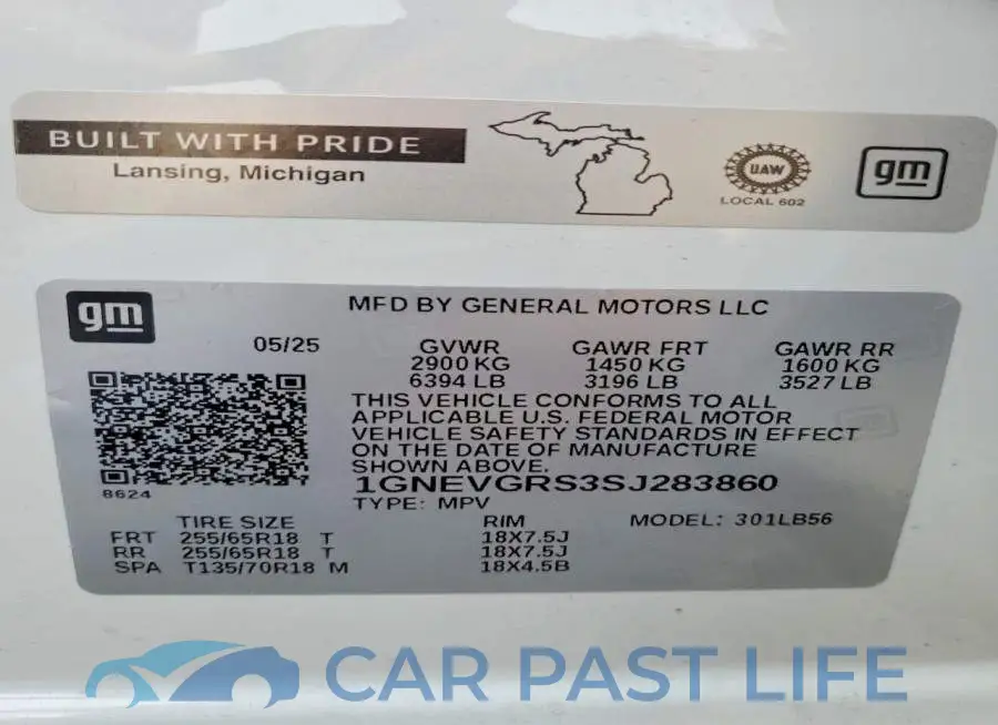 1GNEVGRS3SJ283860# 14
