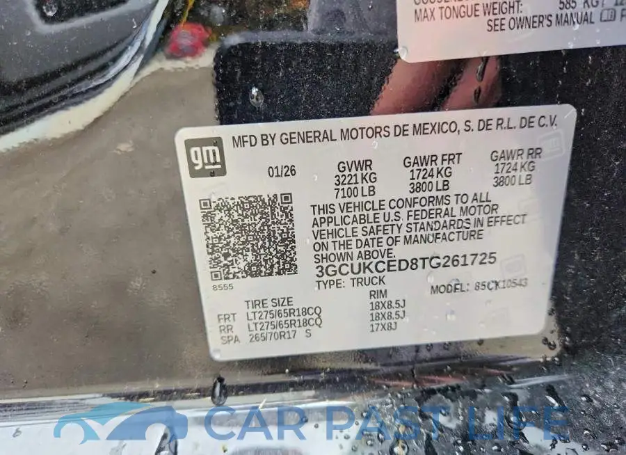 3GCUKCED8TG261725# 12