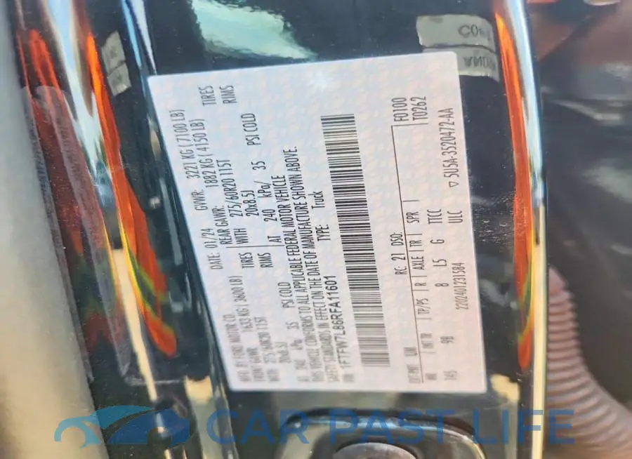 1FTFW7L86RFA11601# 13