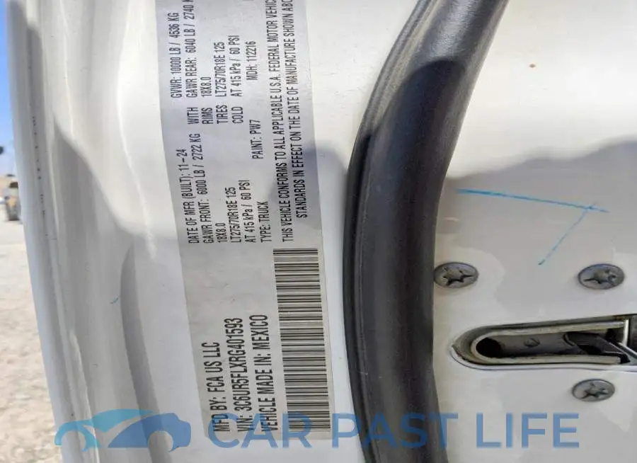 3C6UR5FLXRG401593# 12