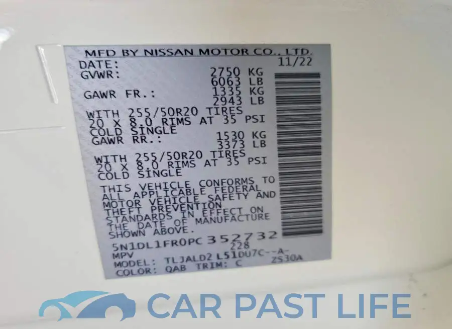 5N1DL1FR0PC352732# 12