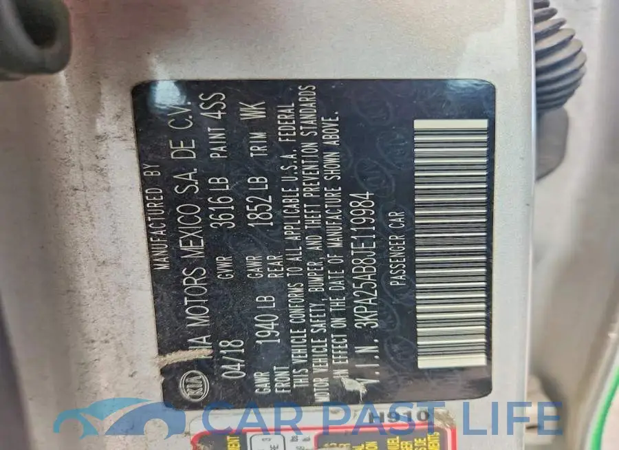 3KPA25AB8JE119984# 12