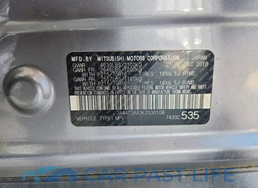 JA4AT3AA3KZ030106# 12