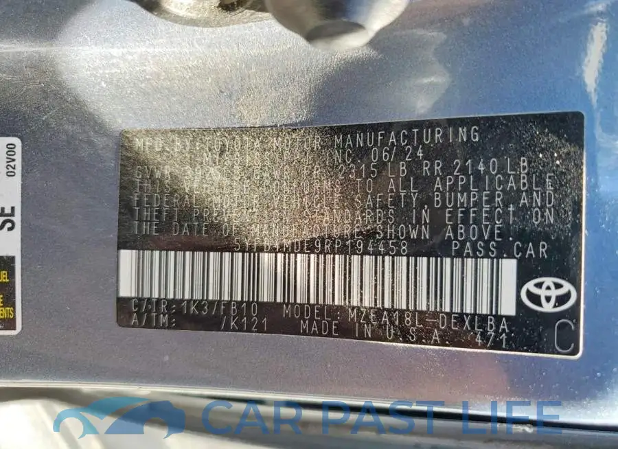 5YFB4MDE9RP194458# 12