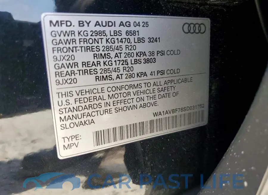WA1AVBF78SD031752# 14