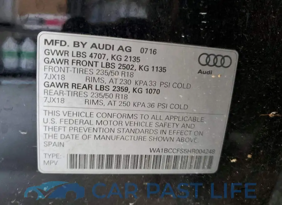 WA1BCCFS5HR004248# 12