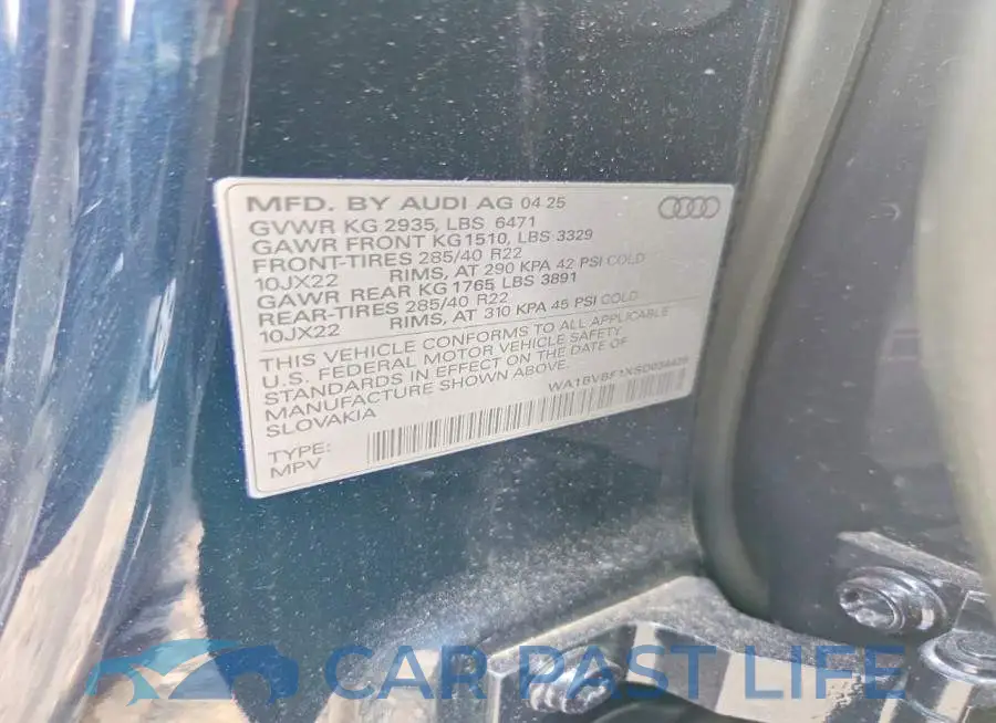 WA1BVBF1XSD034426# 13