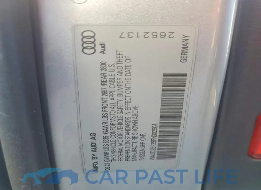 WAUD3BF29PN002904# 13