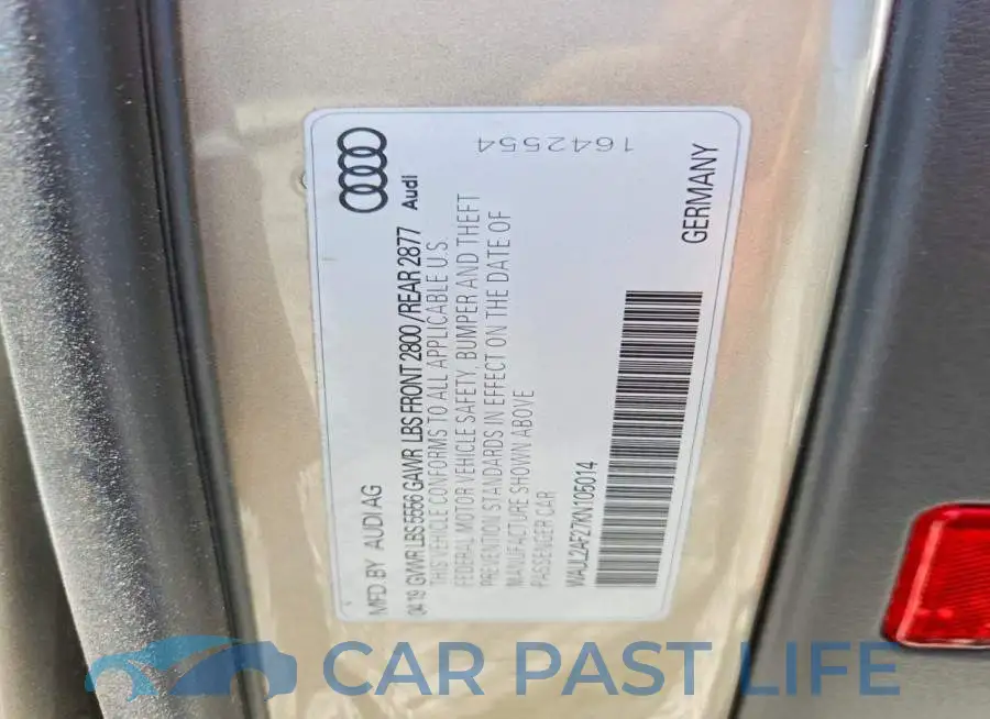 WAUL2AF27KN105014# 12