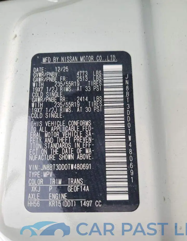 JN8BT3DD0TW480691# 14