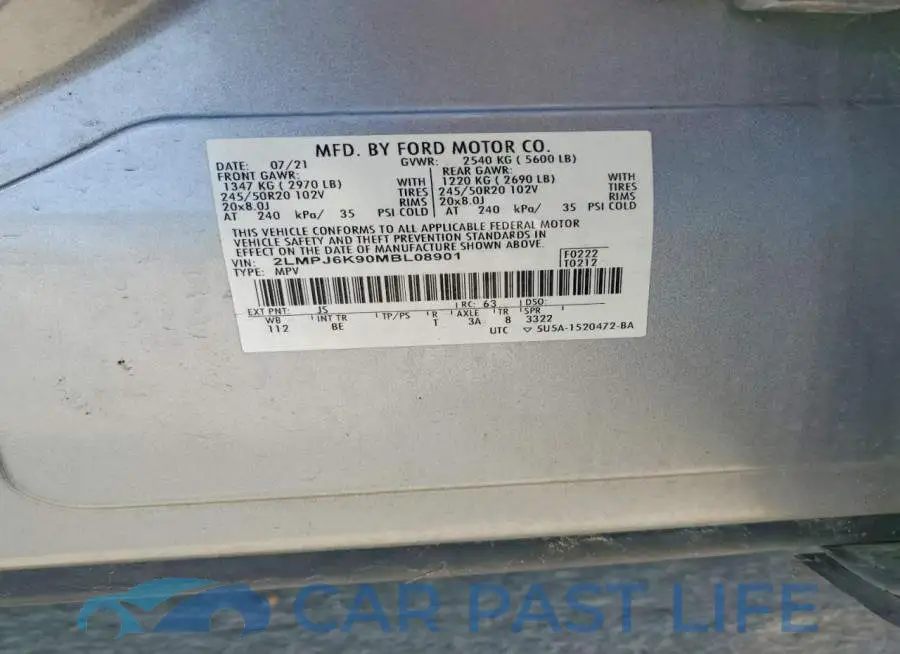 2LMPJ6K90MBL08901# 13