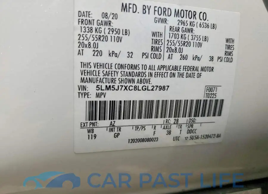 5LM5J7XC8LGL27987# 12