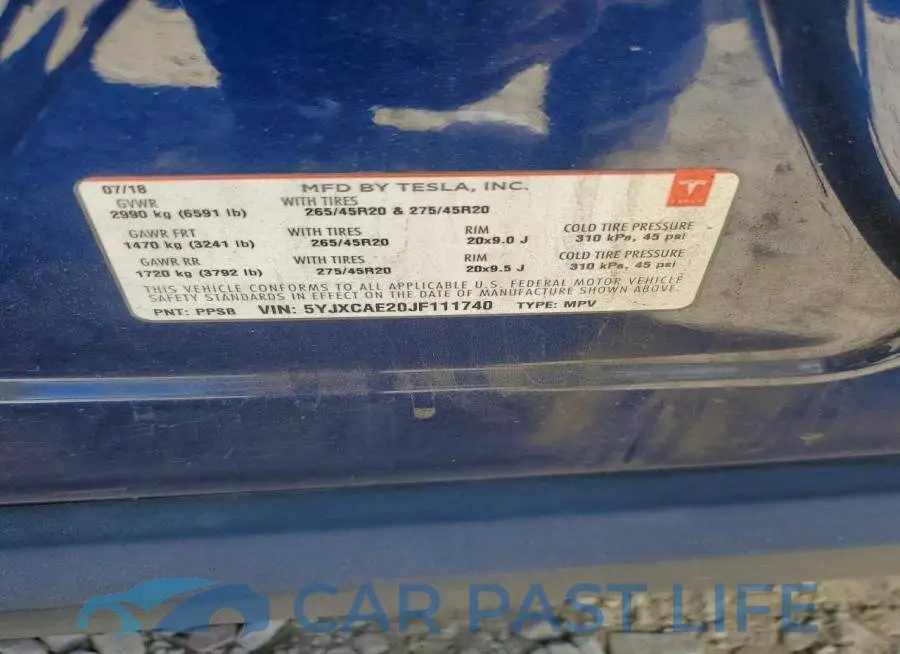 5YJXCAE20JF111740# 13