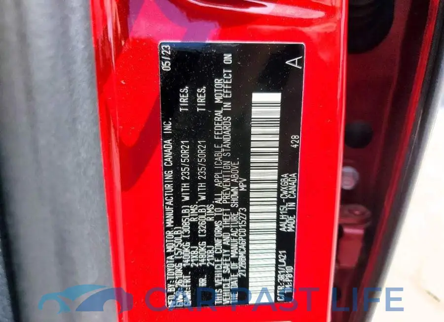 2T2BBMCA6PC015273# 14