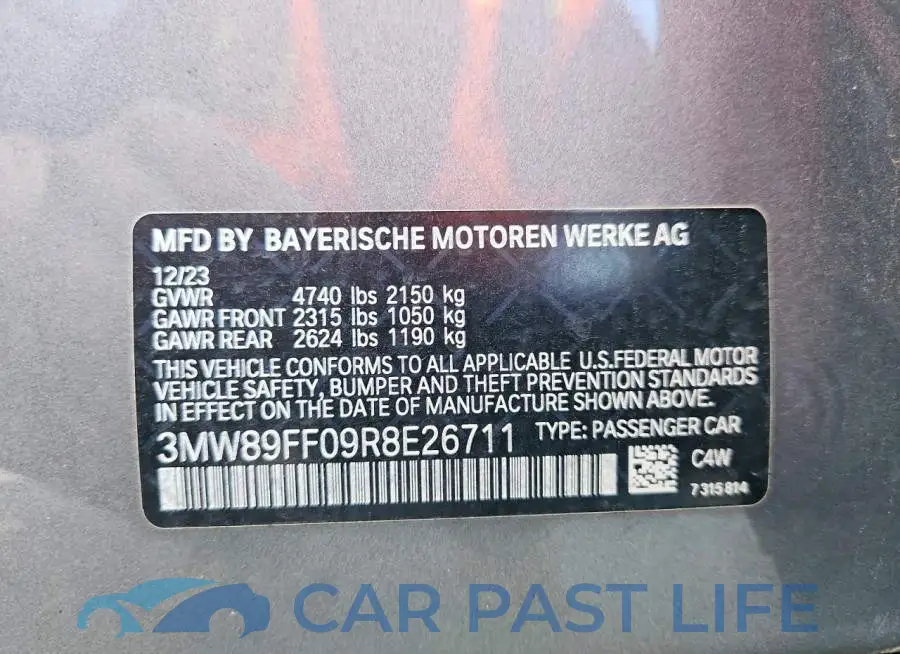 3MW89FF09R8E26711# 12