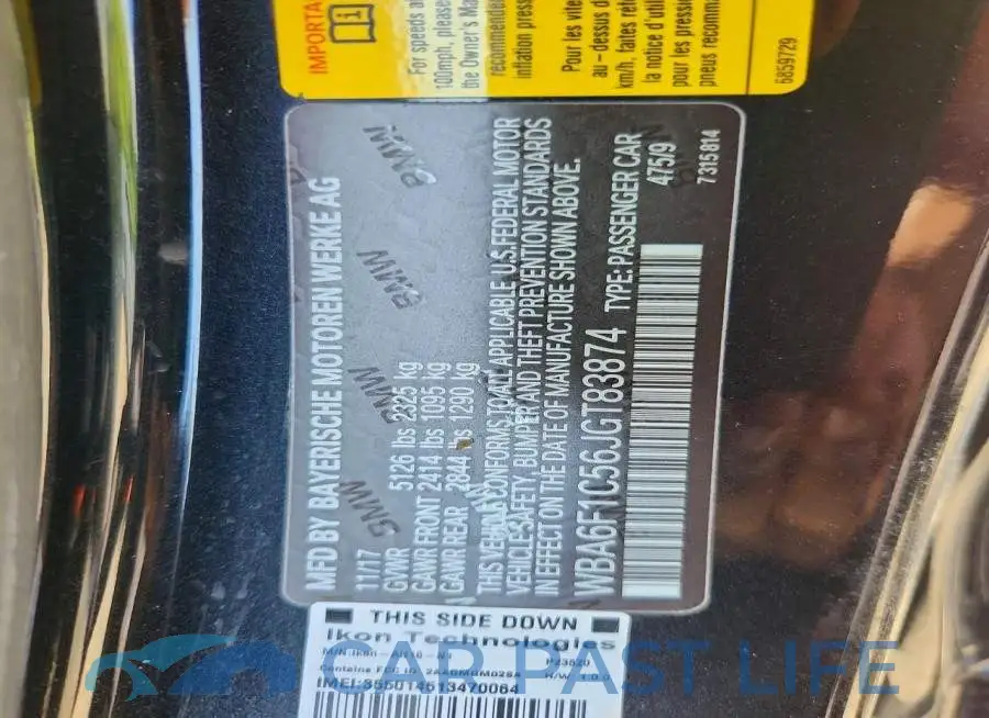 WBA6F1C56JGT83874# 13