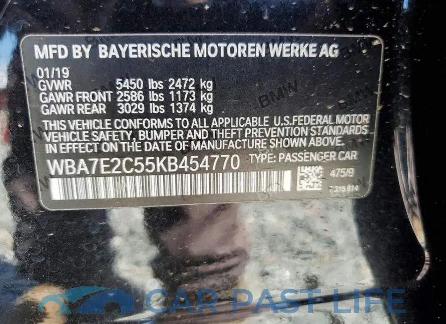 WBA7E2C55KB454770# 12