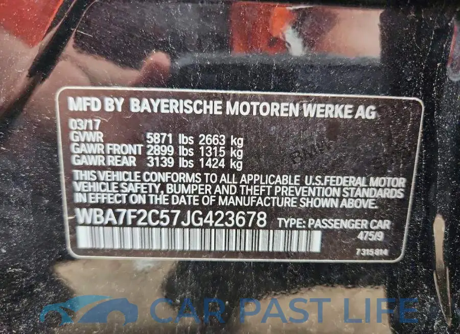 WBA7F2C57JG423678# 12