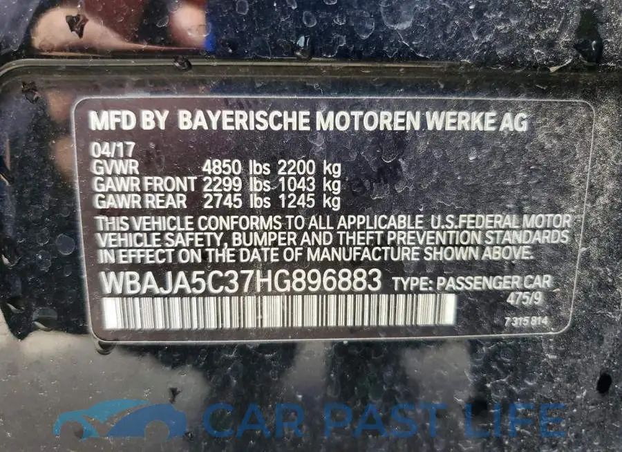 WBAJA5C37HG896883# 12