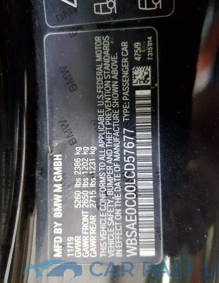 WBSAE0C00LCD57677# 12