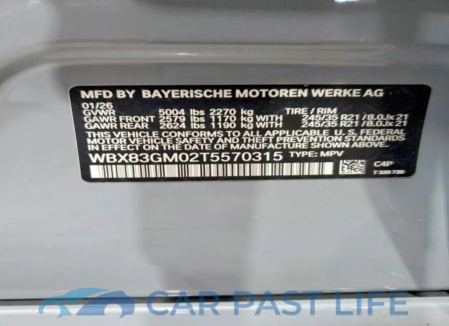 WBX83GM02T5570315# 14