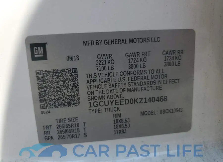 1GCUYEED0KZ140468# 12