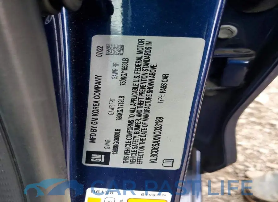 KL8CD6SAXNC033189# 12