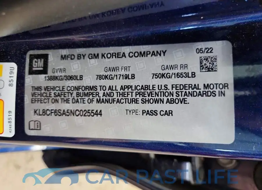 KL8CF6SA5NC025544# 12