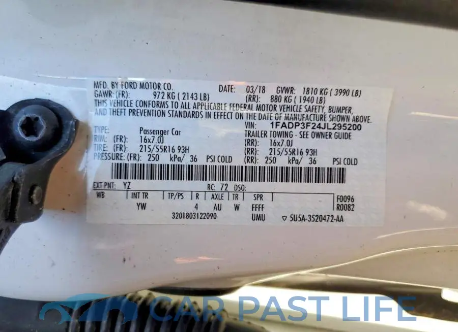 1FADP3F24JL295200# 12