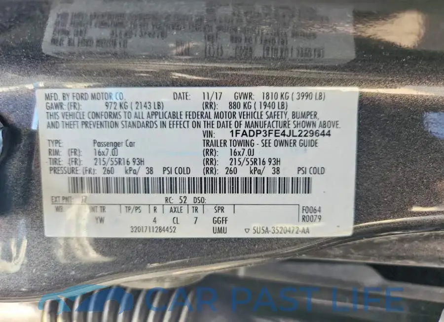 1FADP3FE4JL229644# 12