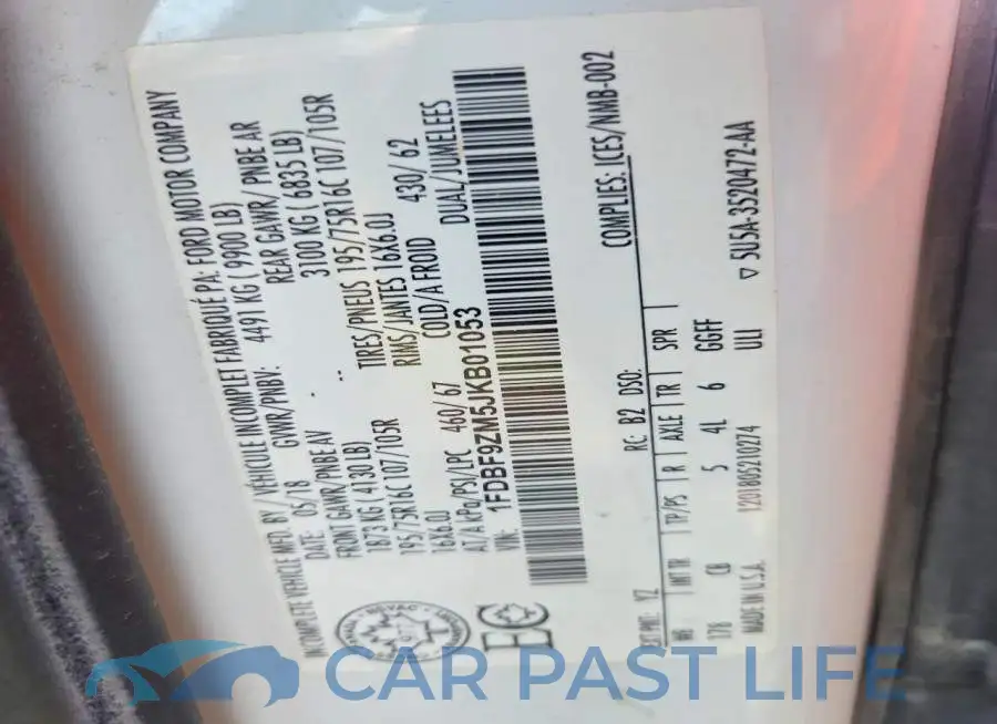 1FDBF9ZM5JKB01053# 13