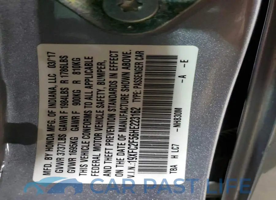 19XFC2F56HE223162# 12