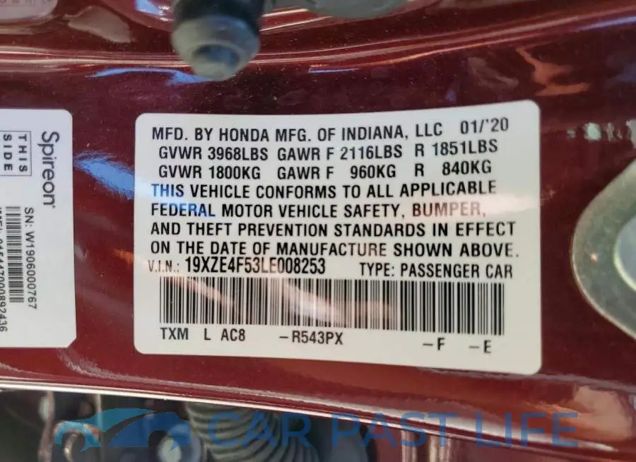19XZE4F53LE008253# 12
