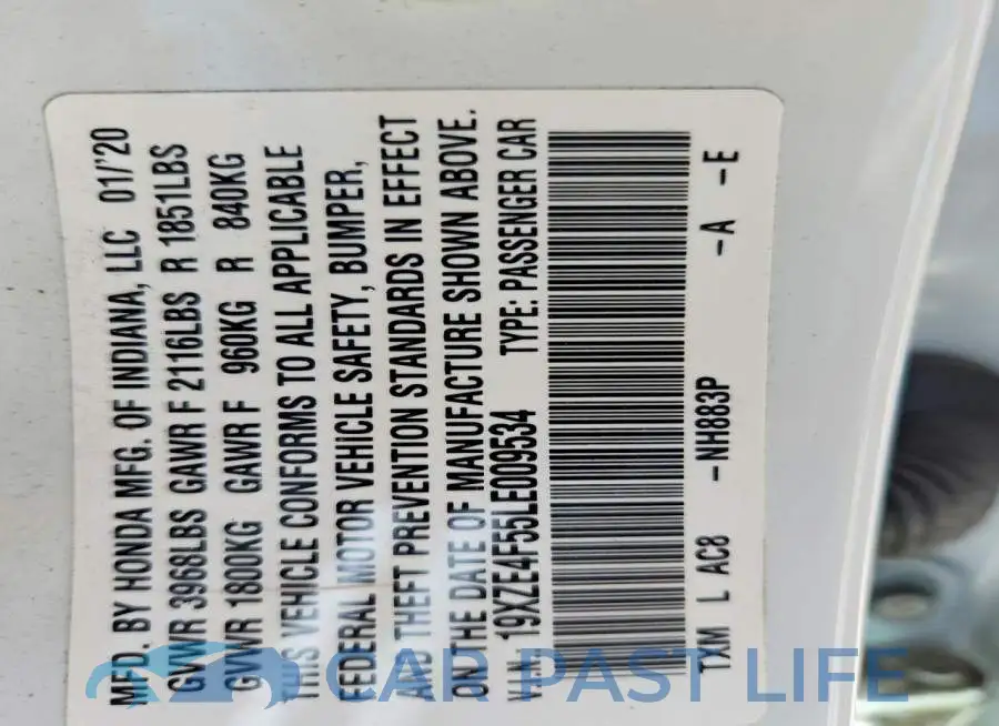 19XZE4F55LE009534# 12
