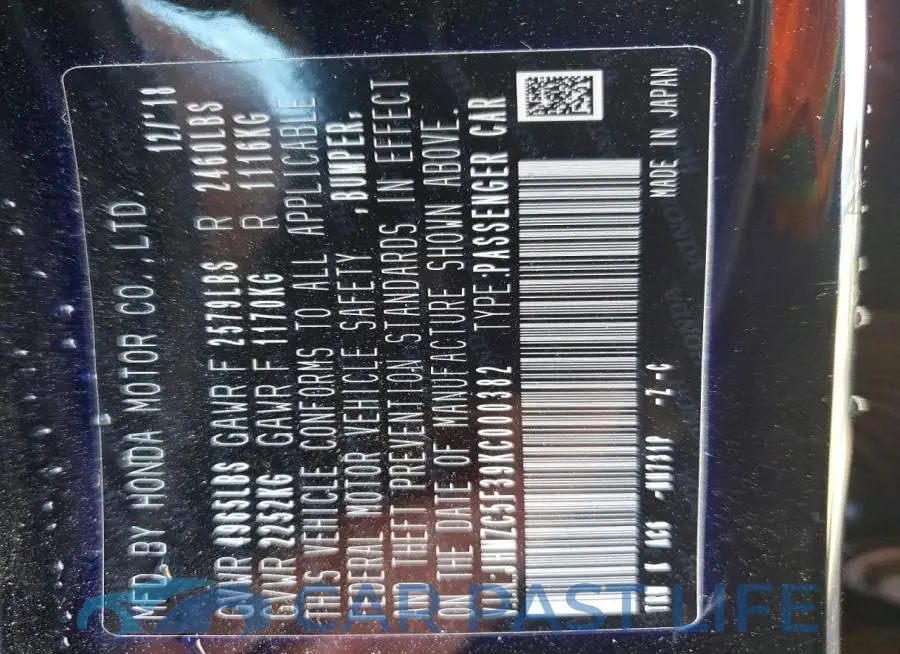 JHMZC5F39KC000382# 13