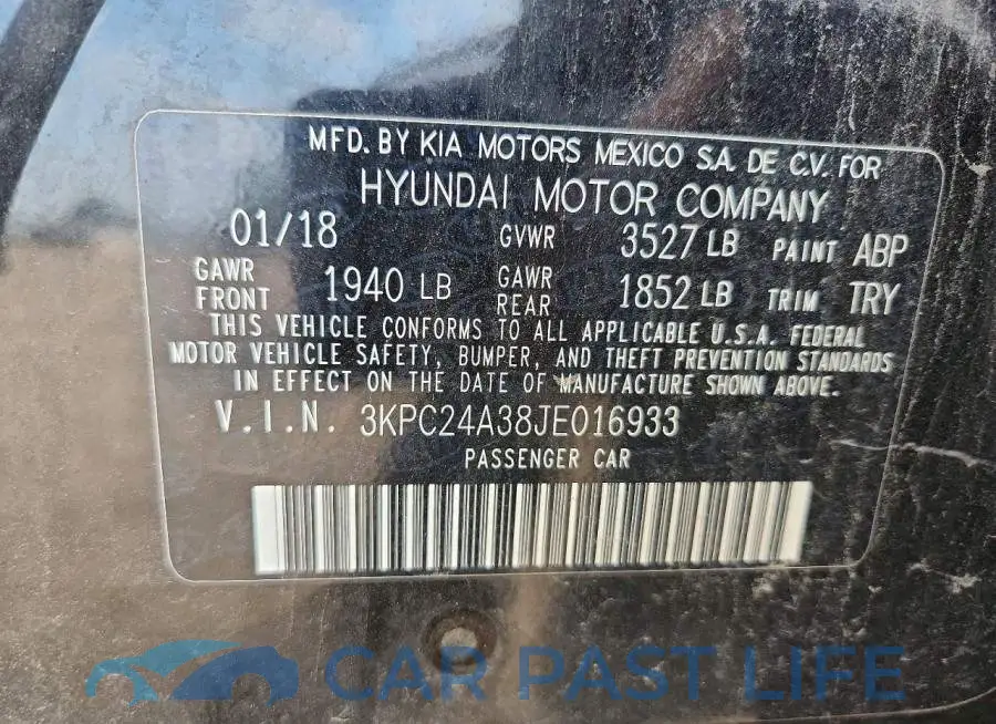 3KPC24A38JE016933# 12