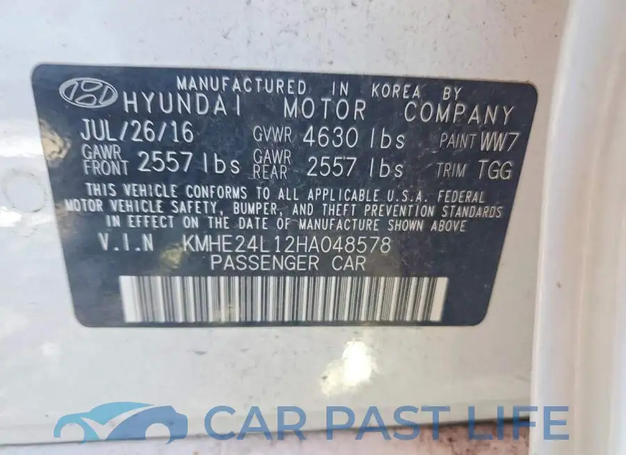 KMHE24L12HA048578# 12