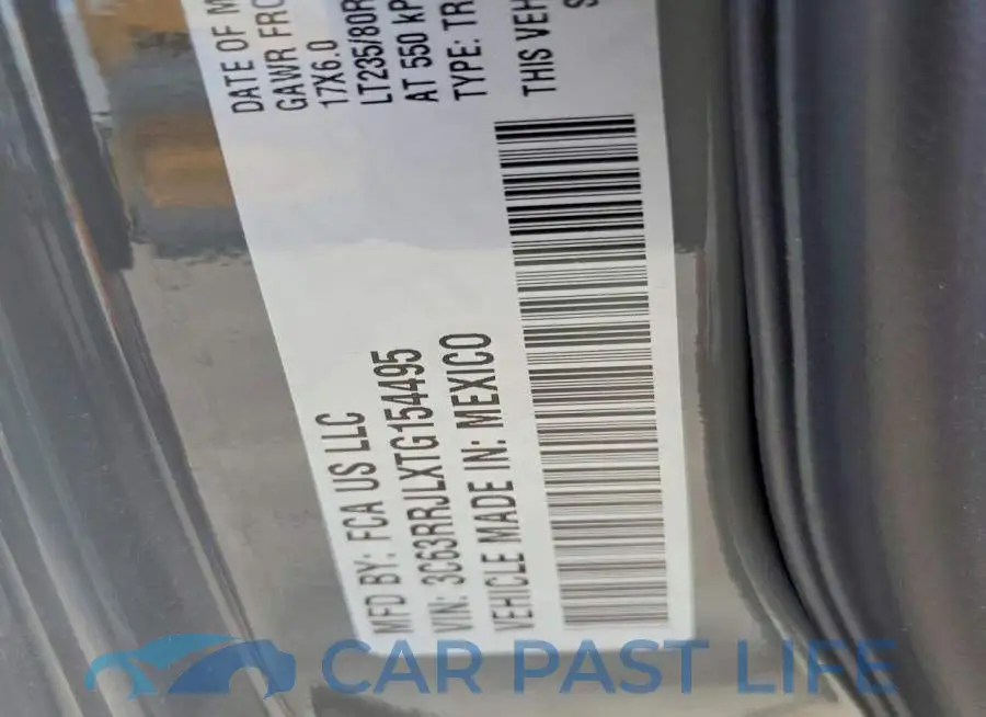 3C63RRJLXTG154495# 12