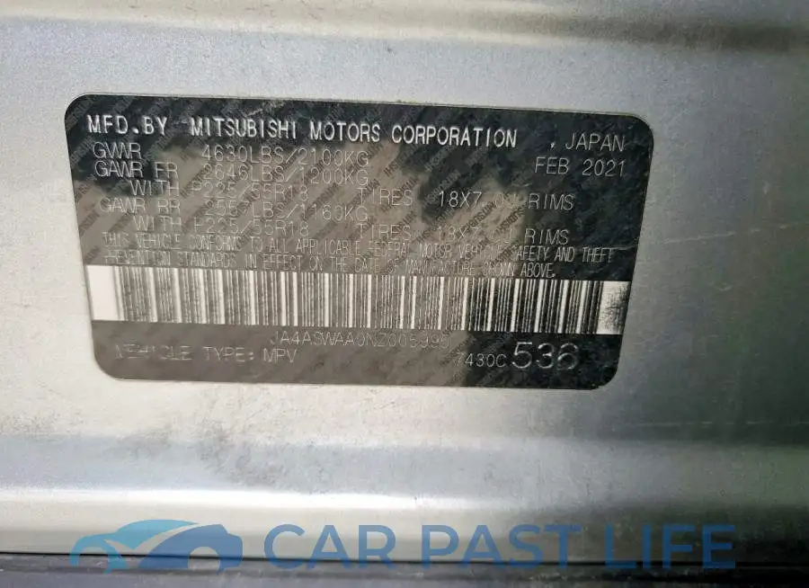 JA4ASWAA0NZ005995# 13