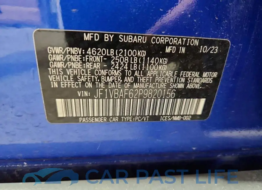 JF1VBAF62P9820156# 12