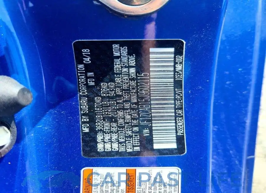 JF1ZCAB15J9602115# 12
