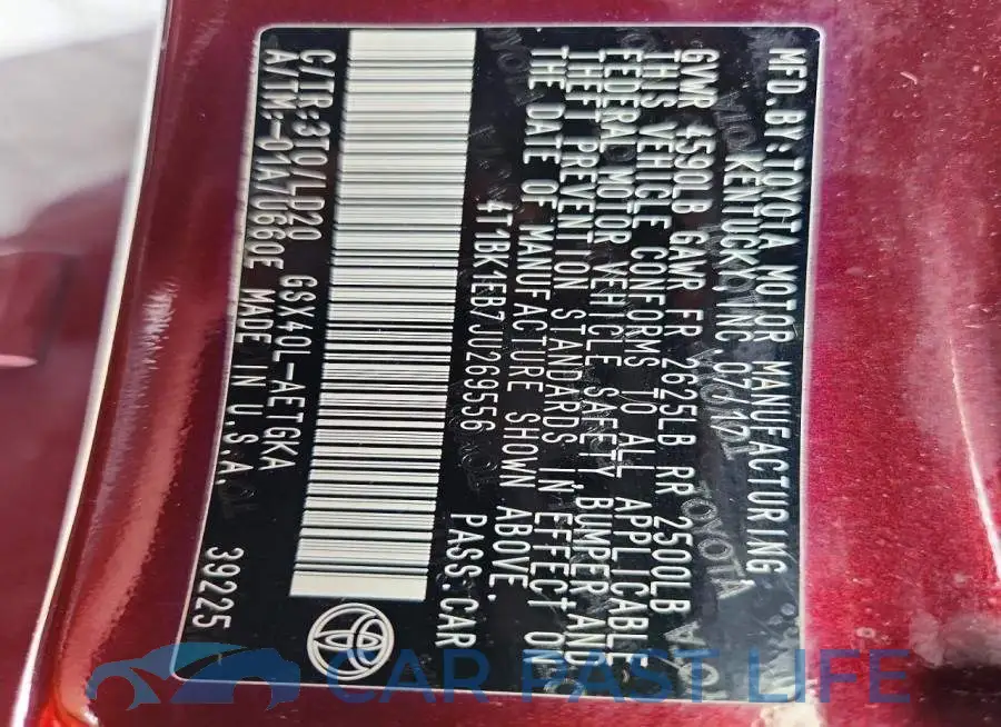 4T1BK1EB7JU269556# 12