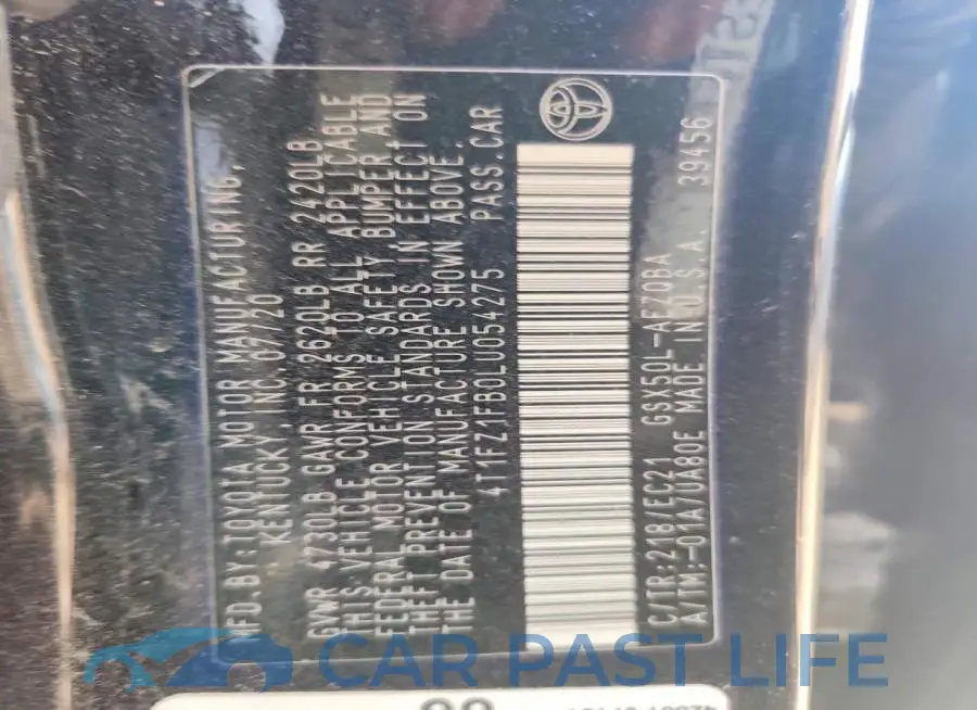 4T1FZ1FB0LU054275# 12