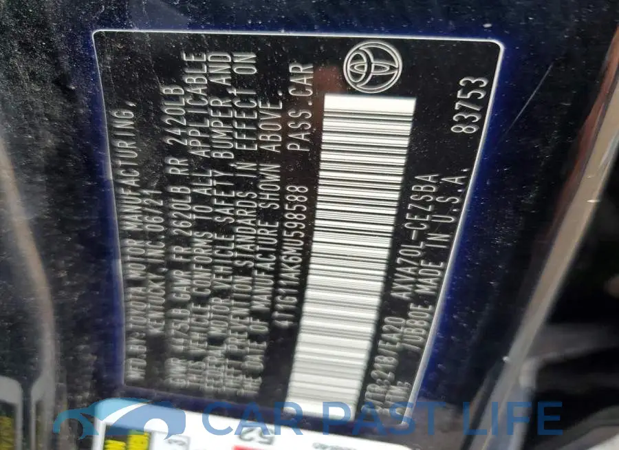 4T1G11AK6MU598588# 12