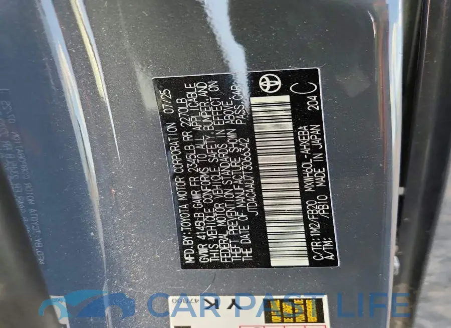 JTDACAAU7T3066342# 13