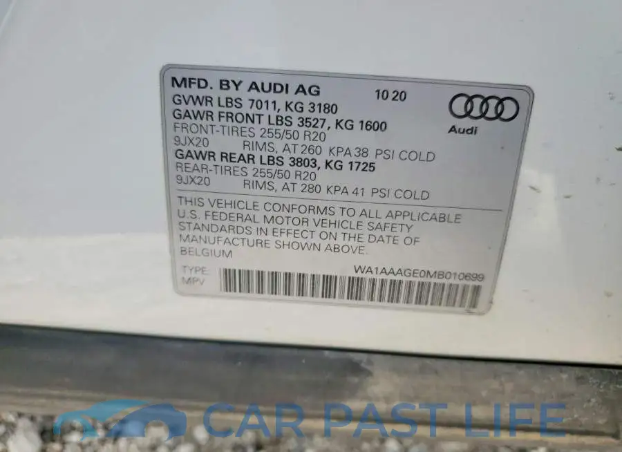 WA1AAAGE0MB010699# 13