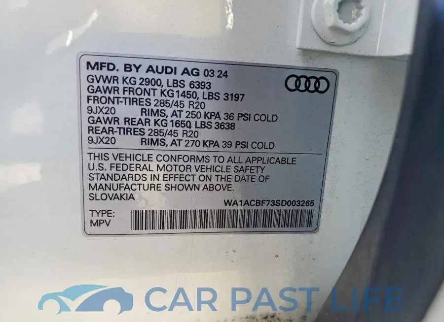 WA1ACBF73SD003265# 13